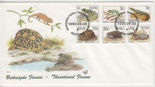 RSA Threatened Fauna definitive set 1993 - FDC`s no 6.1a, 6.1b & 6.1c - Sold as a set, as per photo