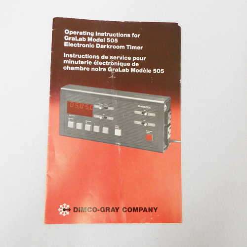 Operating instructions for GraLab Model 505 electronic darkroom timer