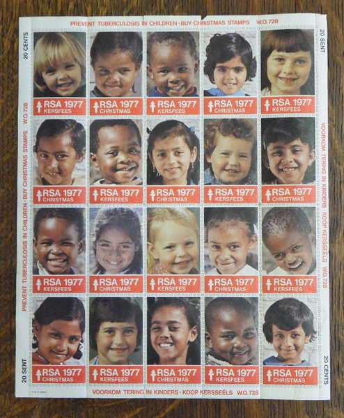 1977 Sheet of Christmas stamps