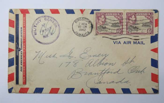 Air America Airways system tag on military censored Y Force envelope posted during WW2
