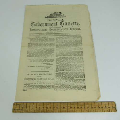 Transvaal Government Gazette - 22 October 1878