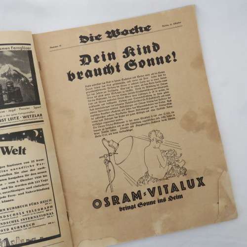 Die Woche 11 October 1930 magazine - Some marks and some torn pages
