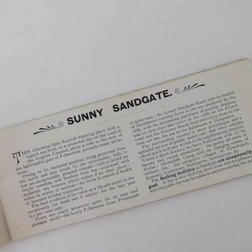 Booklet for Sunny Sandgate, Kent Info on business operations about 1930`s