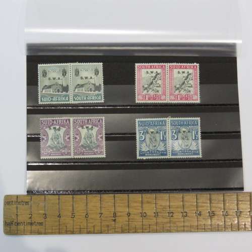 South West Africa SACC 119 to 122 Pairs mint hinged