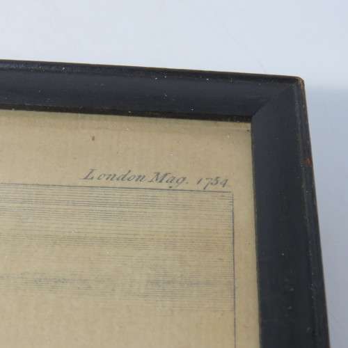 London Mag 1754 copper engraving etching of the Cape of Good Hope - framed