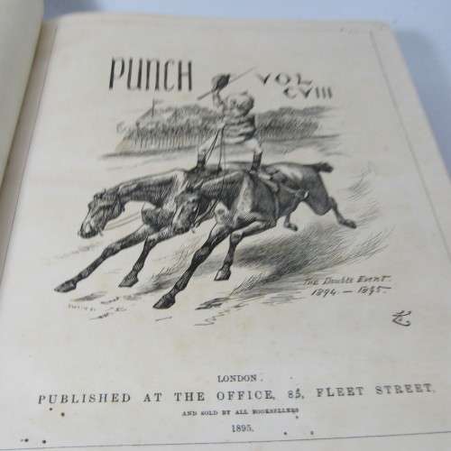 1895 Bound volume of Punch magazine - some damage