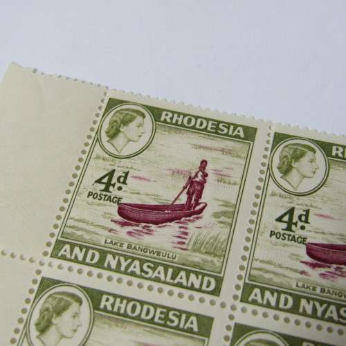 Rhodesia and Nyasaland SACC No. 23 - block of 6 with error top left stamp