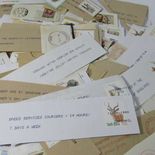Many hundreds of stamps and postmarks on cover - unchecked
