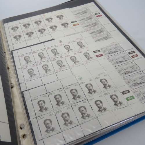 Loose leaf album with more than 120 South West Africa full sheets of stamps