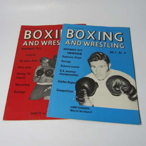 South Africa Boxing and Wrestling Magazine - No.s 1 to 12 with 3 and 8 missing - also Vol. 12 No. 1