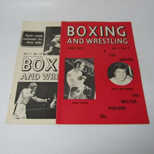 South Africa Boxing and Wrestling Magazine - No.s 1 to 12 with 3 and 8 missing - also Vol. 12 No. 1