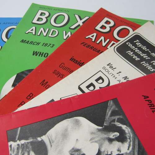 South Africa Boxing and Wrestling Magazine - No.s 1 to 12 with 3 and 8 missing - also Vol. 12 No. 1