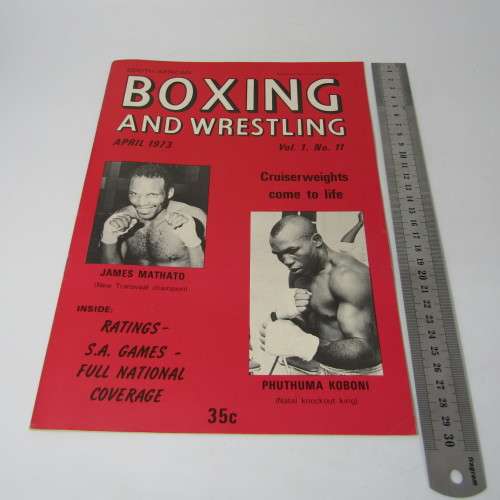 South Africa Boxing and Wrestling Magazine - No.s 1 to 12 with 3 and 8 missing - also Vol. 12 No. 1