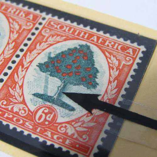 SG 61-61a South Africa six pence falling ladder variety flaw - excellent mint pair
