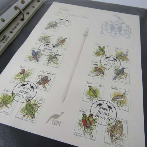 Loose leaf album with 37 homelands covers, firs day sheets and other items - Venda and Ciskei