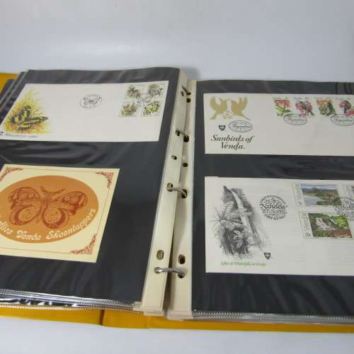 Loose leaf album with 37 homelands covers, firs day sheets and other items - Venda and Ciskei