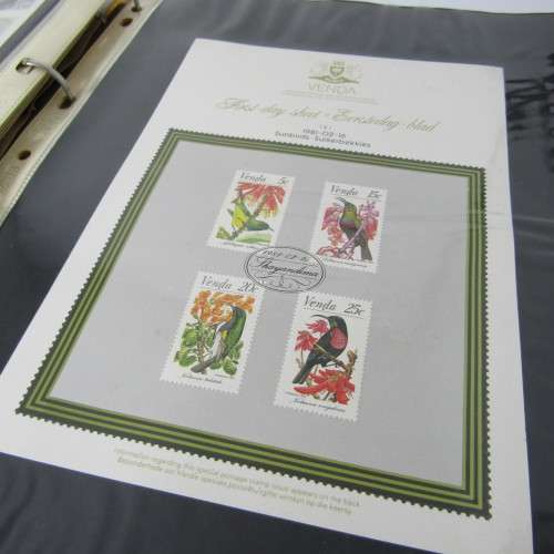 Loose leaf album with 37 homelands covers, firs day sheets and other items - Venda and Ciskei
