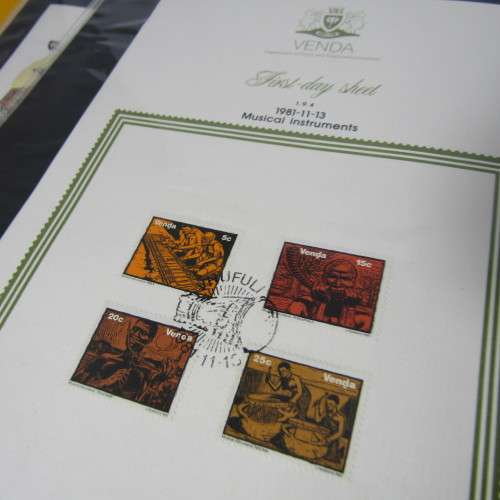 Loose leaf album with 37 homelands covers, firs day sheets and other items - Venda and Ciskei