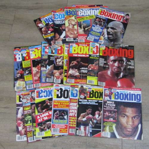 Lot of 25 World Boxing magazines dated between July 1982 to November 1987
