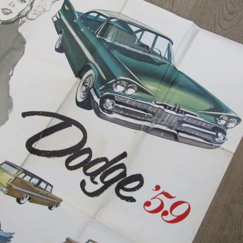 Vintage large 1959 Dodge poster - 96 x 126cm