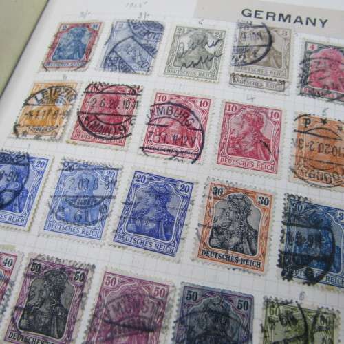 Album with early stamps from Finland, Norway, Sweden, Holland, German, Australia, Belgium, France