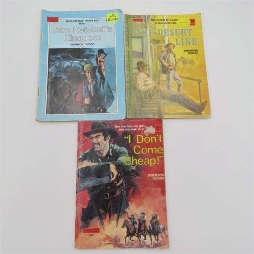 Lot of 3 vintage Western books by Emerson Dodge