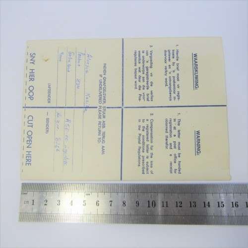 Registered cover from Gobabis SWA to Kimberley South Africa with four SWA stamps