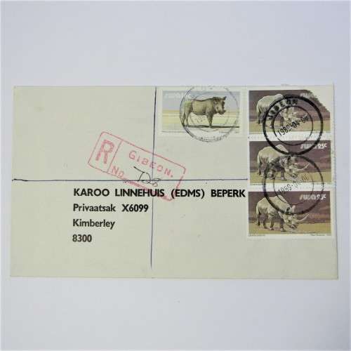 Registered Cover from Gibeon SWA to Kimberley South Africa 05 April 1989