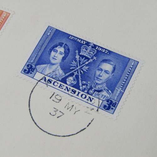 Postal cover with Ascension island 19-05-1937 1d 2d and 3d posted to England