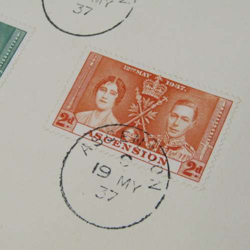 Postal cover with Ascension island 19-05-1937 1d 2d and 3d posted to England