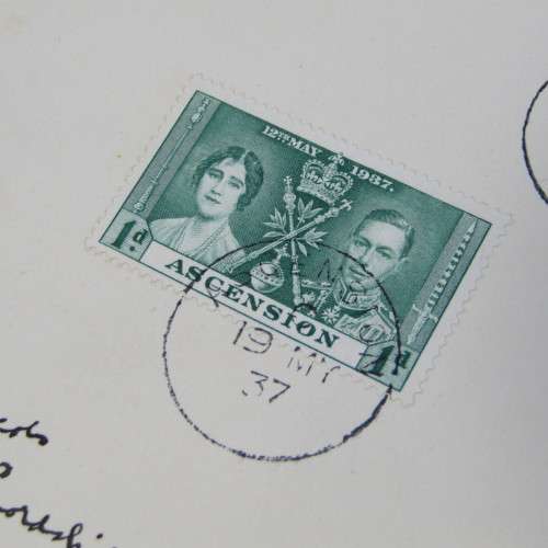 Postal cover with Ascension island 19-05-1937 1d 2d and 3d posted to England