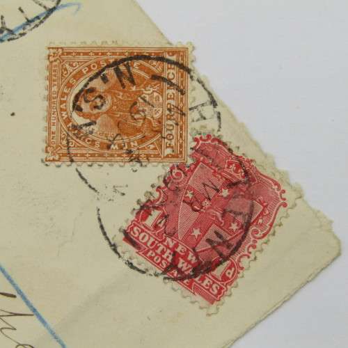 New South Wales 1d and 4 pence with Henty 1904 to Tasmania Registered cover