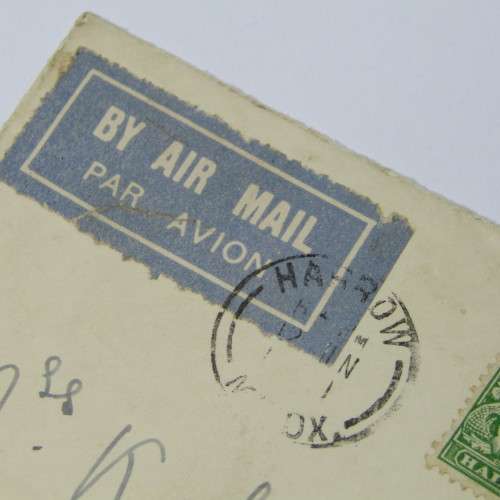 Harrow, London airmail cover to Rondebosch, Cape Town with three United States stamps