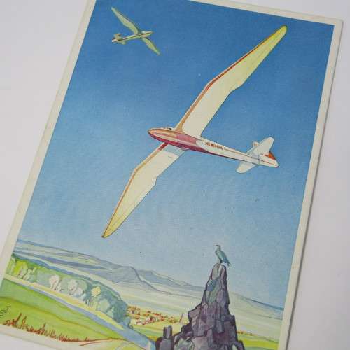 Nazi period Glider club postcard