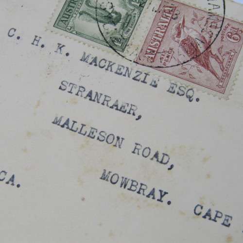 Australian Airmail cover via Egypt to South Africa