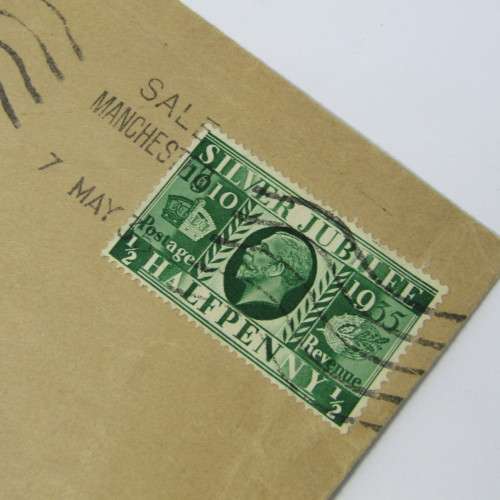 Silver Jubilee First day cover from Manchester to London with 1935 silver jubilee stamp
