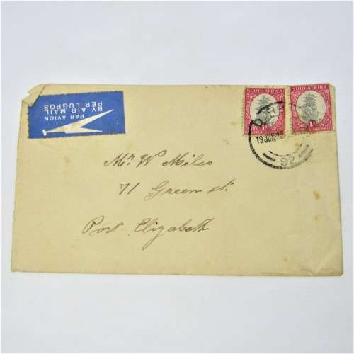 3 Used postal envelopes from England to South Africa