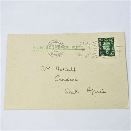 Lot of four Used postal envelopes from England to South Africa