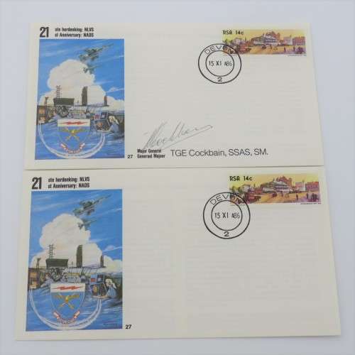 Pair of covers 21st anniversary NADS - Both covers flown and numbered