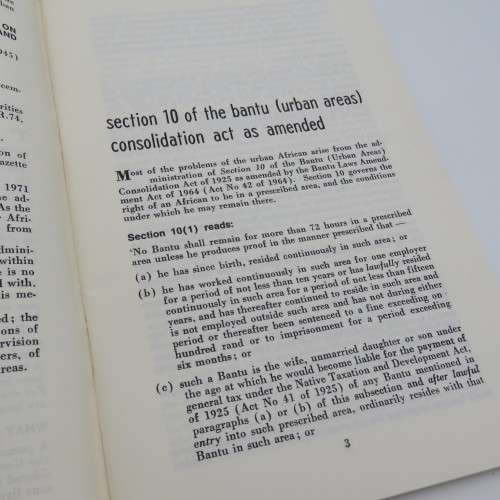 Memorandum on the Pass Laws and Influx control - 1974 February