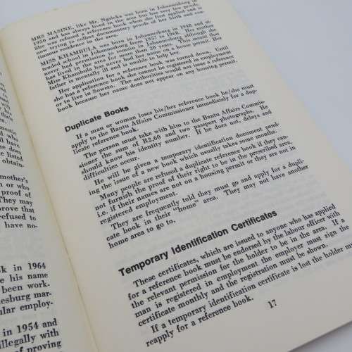 Memorandum on the Pass Laws and Influx control - 1974 February