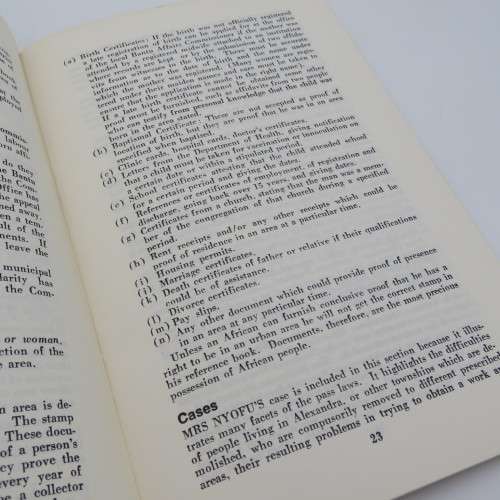 Memorandum on the Pass Laws and Influx control - 1974 February