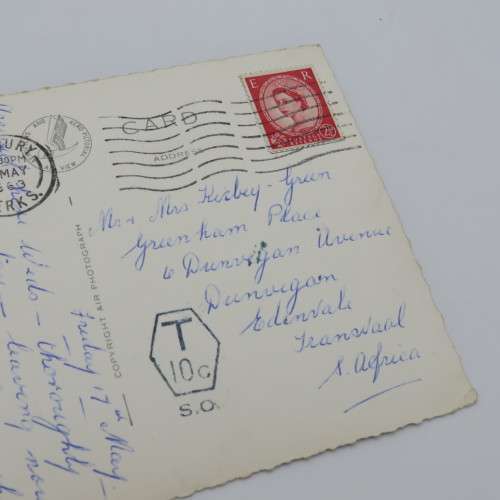 Postcard sent from Newbury, Berks UK to Edenvale, South Africa on 17 May 1963