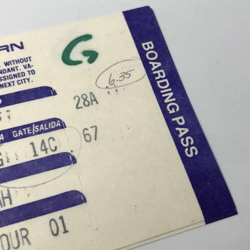 Pair of vintage tickets with boarding passes Eastern Airlines to Houston