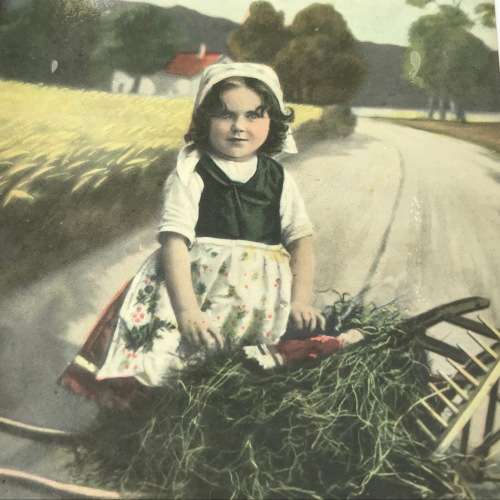 1907 Colorized Post card posted from Rhymney, Wales to Dowlais, Wales with picture of little girl