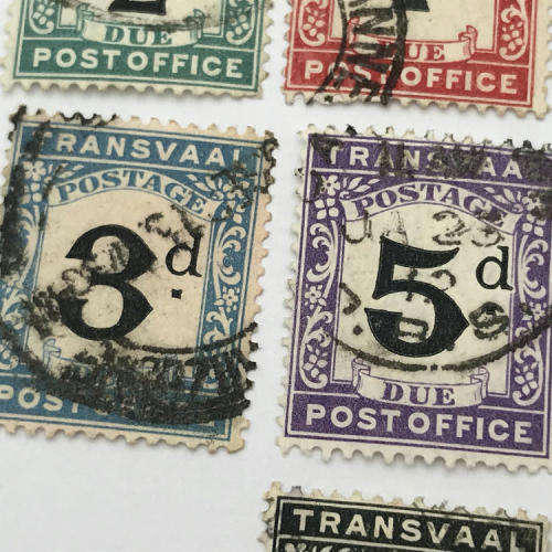 ZAR - SACC 1 to 7 Postage due used stamps - full set