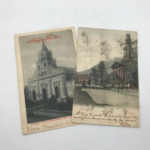 Lot of 10 vintage and antique post cards of Cape Town buildings