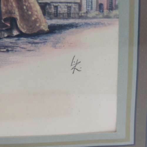 Vintage restoration costume print in frame