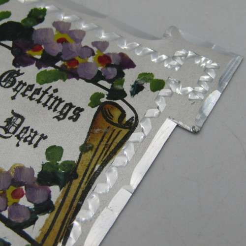 Antique metal Birthday card - rare and almost never seen