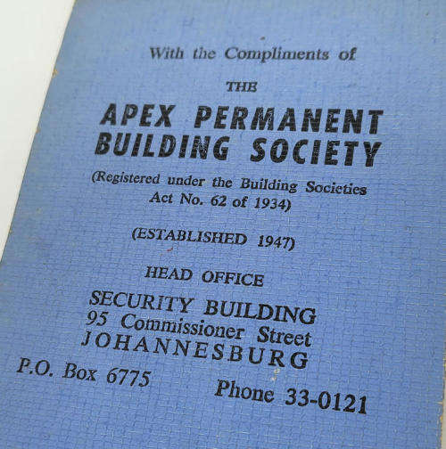 Vintage APEX Building society note book - Scarce